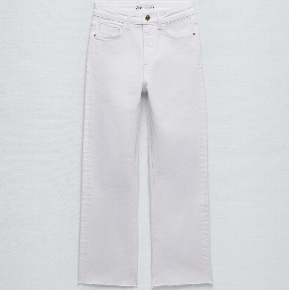NWT Zara High Rise Mini Flare Leg Ankle Stretch Jeans, Size 4 - Picture 6 of 11